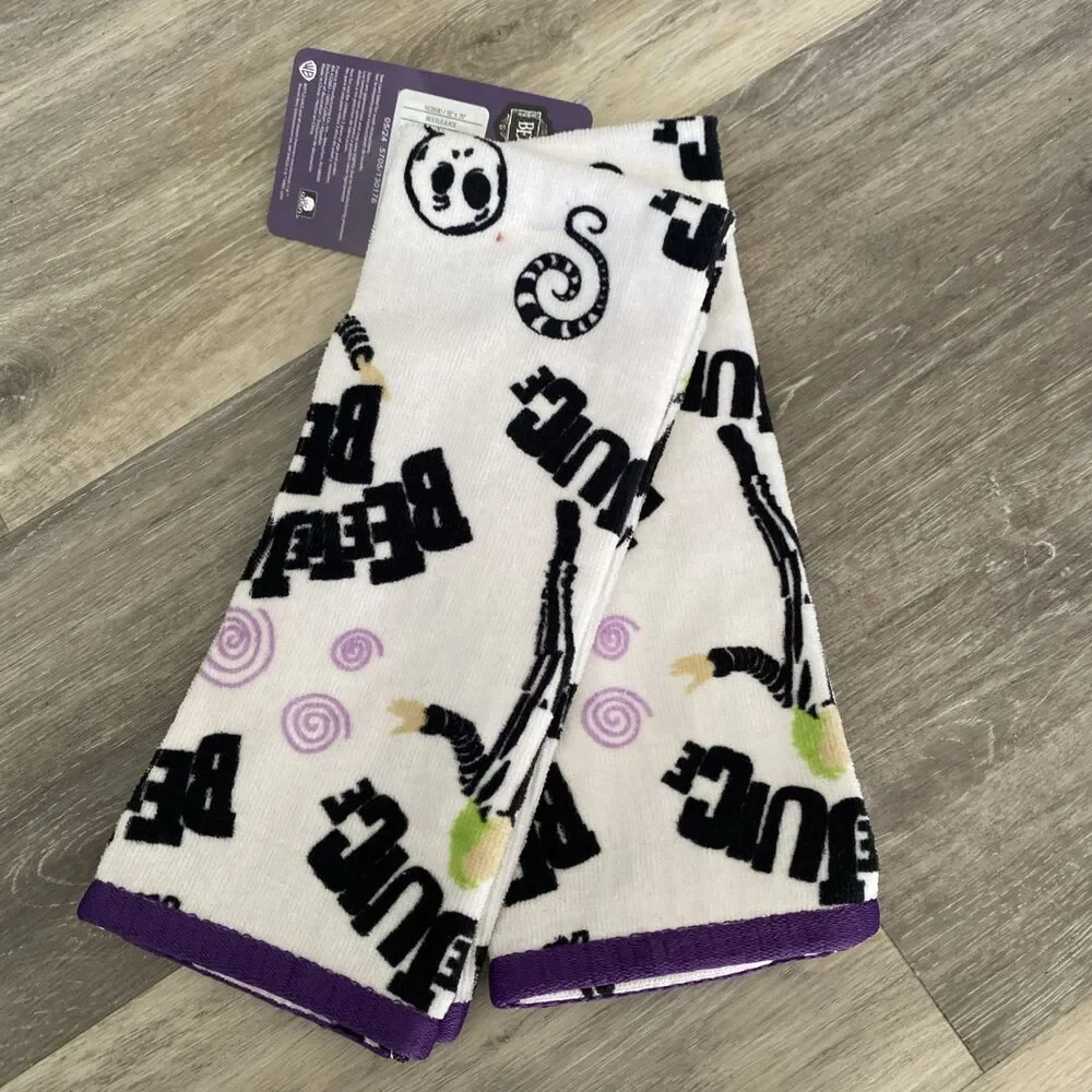 Beetlejuice Halloween White Hand Towels 2 Pack NEW